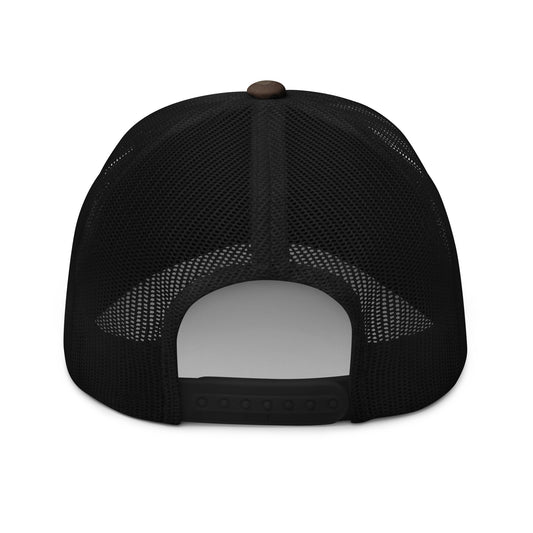 CyberWylde Camo Trucker Hat in camo black - back view