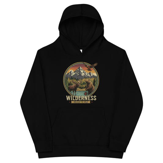 Trailblazer Kids Hoodie in black - front detail