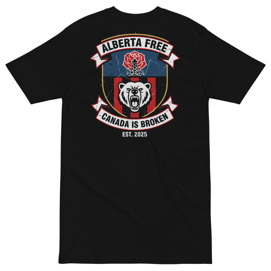 Alberta Independence Premium Heavyweight Tee in black - back view