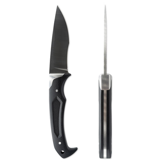 MDV LUX survival knife in black - hero view