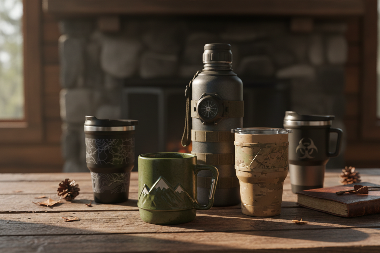 drinkware on a table