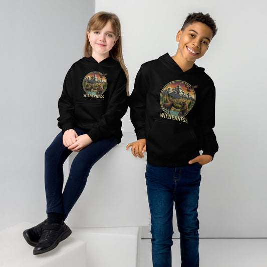 Trailblazer Kids Hoodie in black - front view