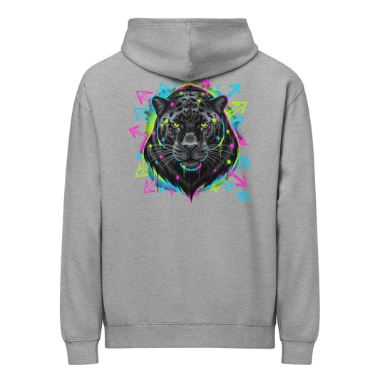  Fleece Hoodie in carbon grey - back view