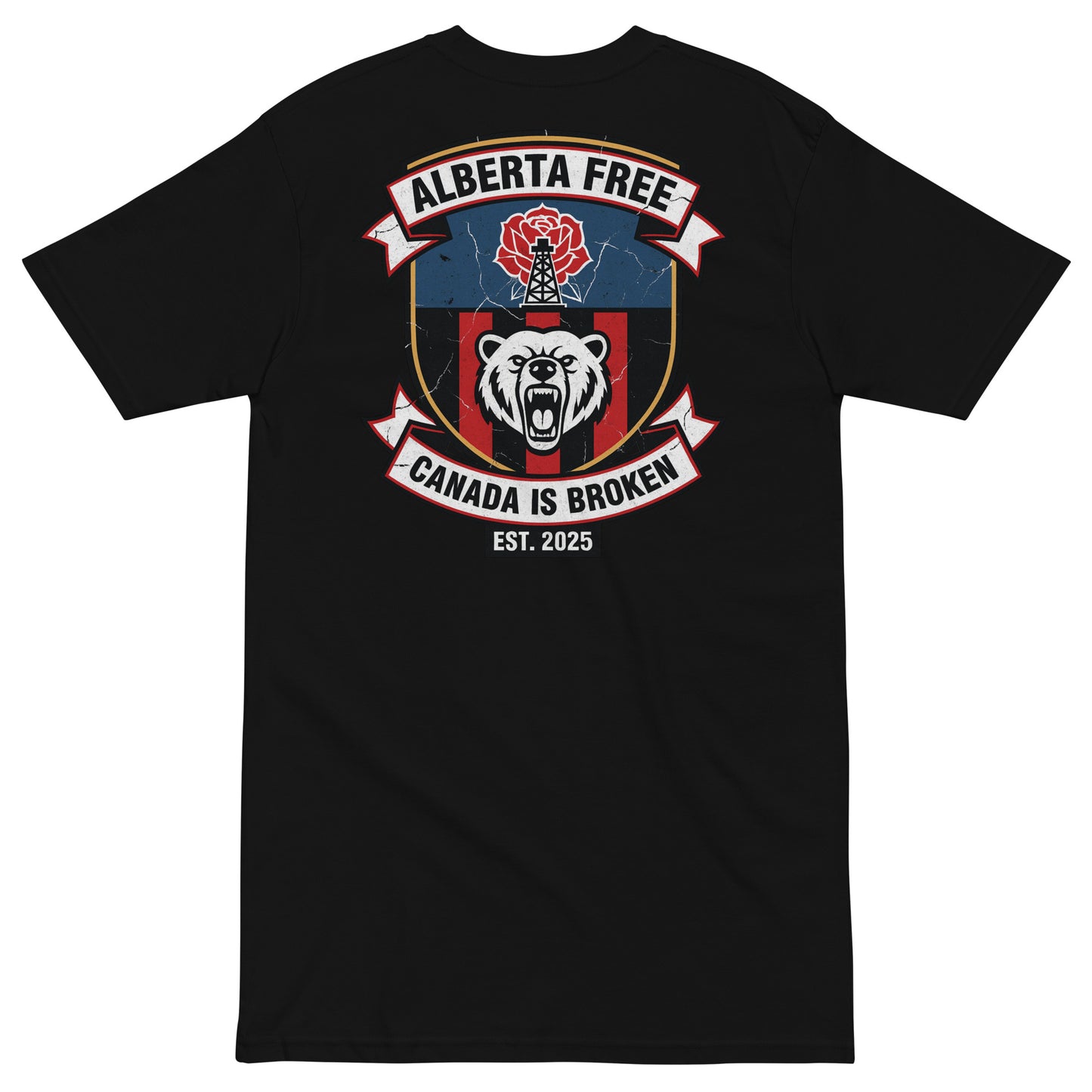 Alberta Independence Premium Heavyweight Tee in black - back view