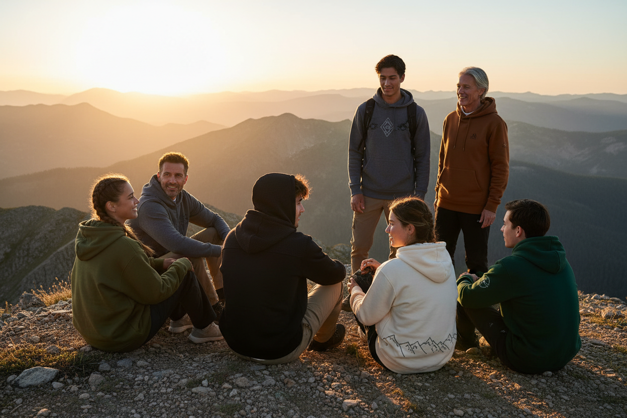 people wearing hoodies