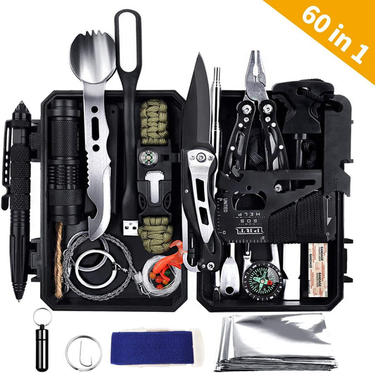 Military 60 in 1 Emergency Survival Kit - complete set