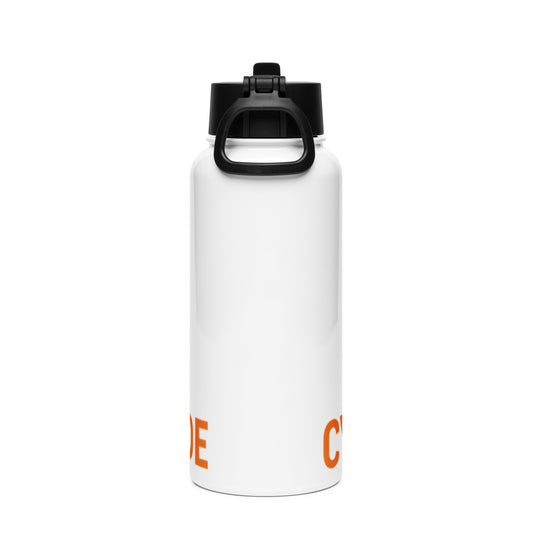 CyberWylde Expedition Water Bottle 32 oz with straw lid - back view