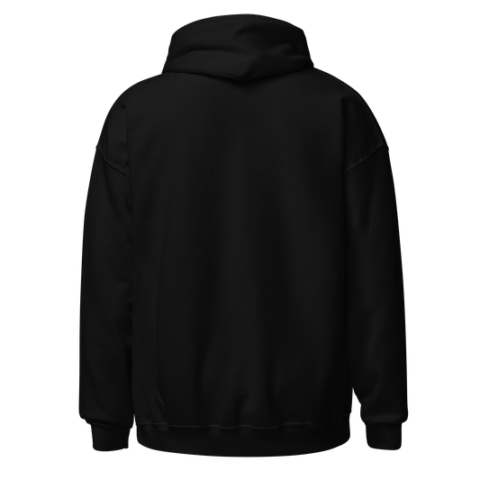 FluffForge Signature Hoodie in black - back view