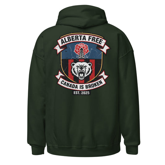Alberta Independence Hoodie in forest green - back view
