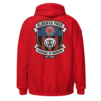 Alberta Independence Hoodie in red - back view