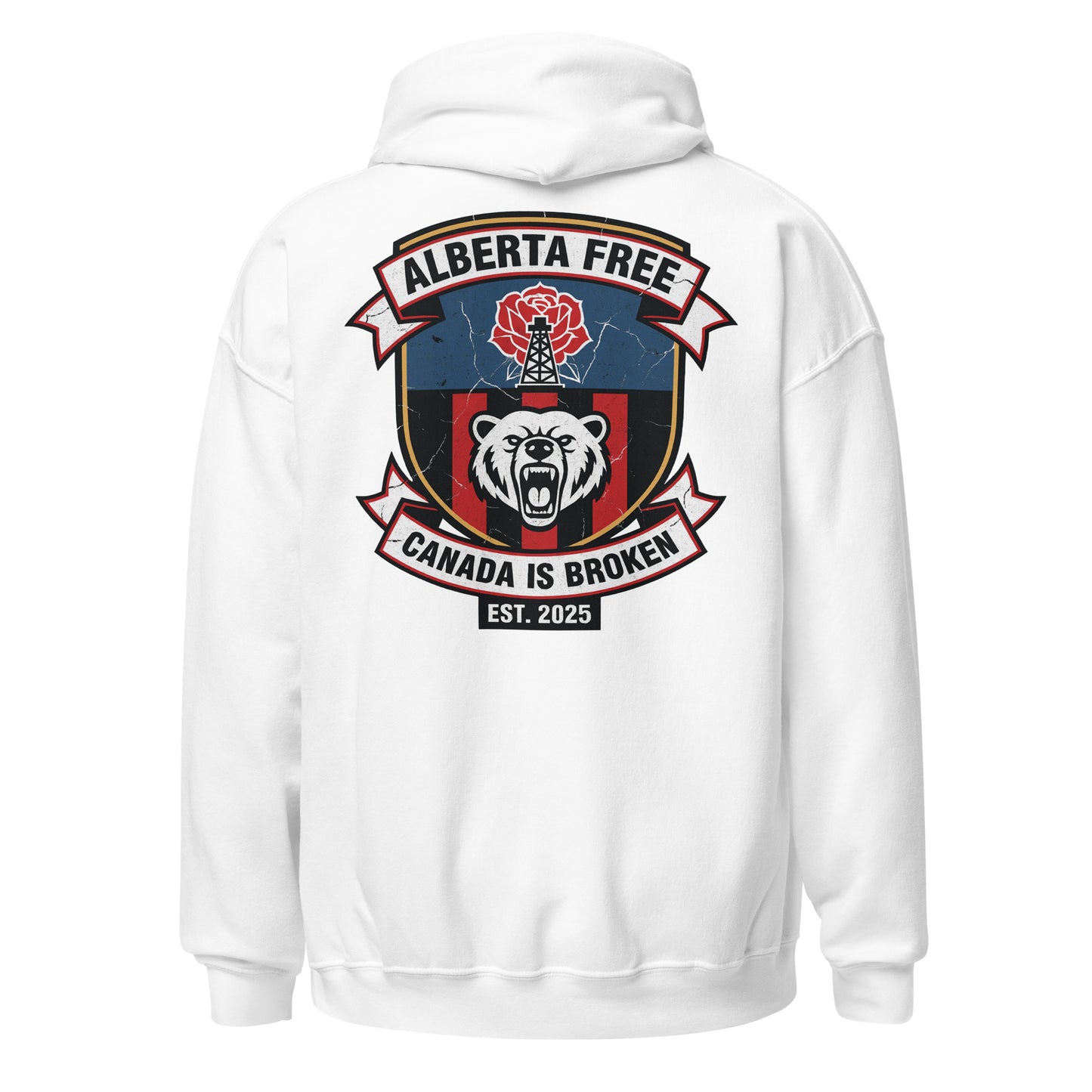 Alberta Independence Hoodie in white - back view