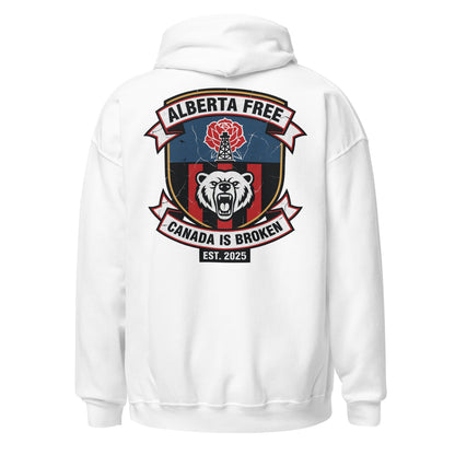 Alberta Independence Hoodie in white - back view