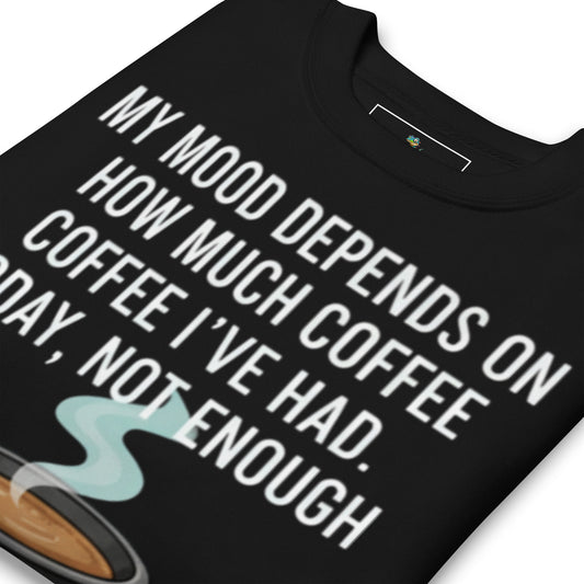 My Mood Depends on Coffee Sweater in black - detail view